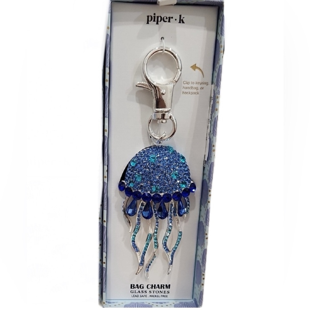 Piper K Blue Jellyfish Bag Charm